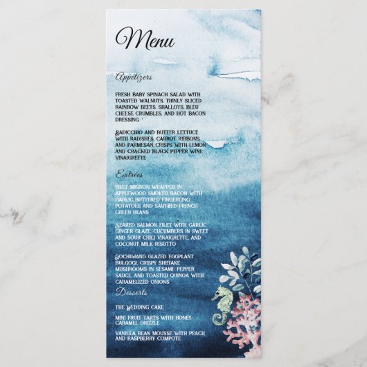 Menu Rustic Ocean Wedding Flat (Voorkant)