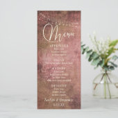  menu Rustic Pink/Burlap & Lights Wedding (Staand voorkant)