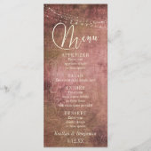  menu Rustic Pink/Burlap & Lights Wedding (Voorkant)