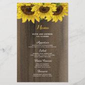 Menu Rustic Sunflower Wedding (Voorkant)
