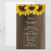 Menu Rustic Sunflower Wedding (Voorkant / Achterkant)