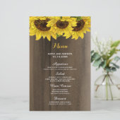 Menu Rustic Sunflower Wedding (Staand voorkant)