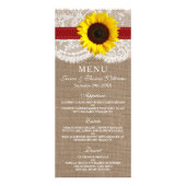 Menu Rustic Sunflower Wedding (Voorkant)