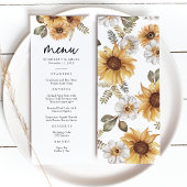 Menu Rustic Sunflower Wedding