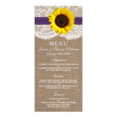 Menu Rustic Sunflower Wedding (Voorkant)