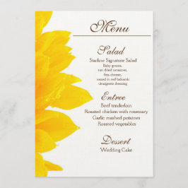 Menu Rustic Sunflower Wedding