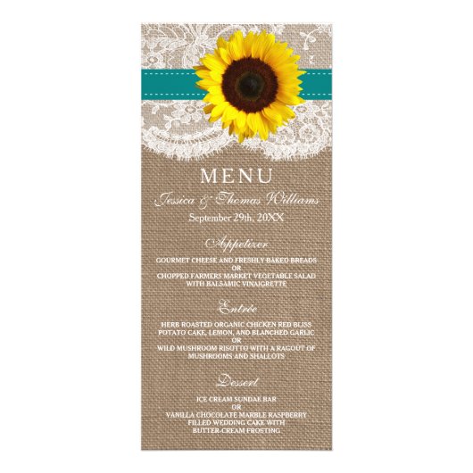 Menu Rustic Sunflower Wedding (Voorkant)