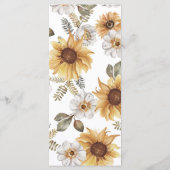 Menu Rustic Sunflower Wedding (Achterkant)