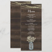 Menu Rustic voor bruiloft of andere speciale voorv (Voorkant / Achterkant)