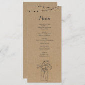 Menu Rustic voor bruiloft of andere speciale voorv (Voorkant / Achterkant)