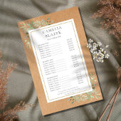 Menu Rustic Waterverf Greenery Salon Service