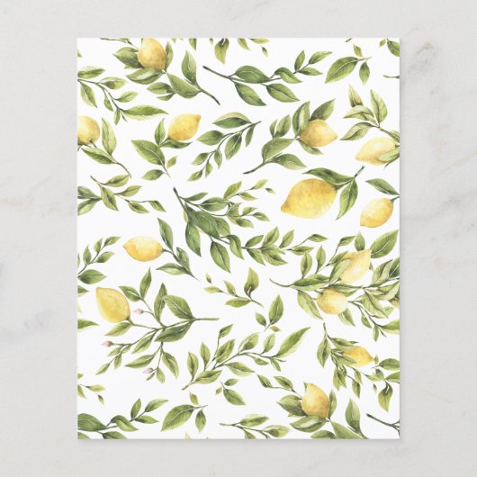 Menu Rustic Wedding Lemon Greenery (Achterkant)