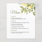 Menu Rustic Wedding Lemon Greenery (Voorkant)