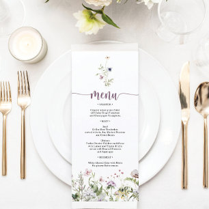 Menu Rustic Wildflower Vrijgezellenfeest