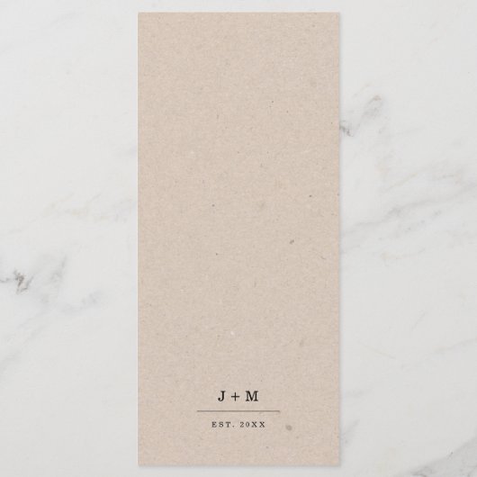 Menu Rustic Wildflower Wedding Vrijgezellenfeest (Achterkant)