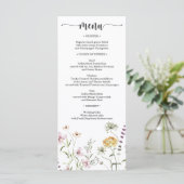 Menu Rustic Wildflower Wedding Vrijgezellenfeest (Staand voorkant)