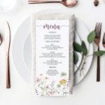 Menu Rustic Wildflower Wedding Vrijgezellenfeest<br><div class="desc">Dit ontwerp bevat een delicaat boeket van beschilderde wilde bloemen en groen samen met een prachtige combinatie van moderne en roestachtige lettertypen. Bekijk het hele collectie voor meer overeenkomende objecten!</div>
