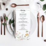 Menu Rustic Wildflower Wedding Vrijgezellenfeest<br><div class="desc">Dit prachtige menu is perfect voor je volgende evenement! Bewerk eenvoudig de menuitems en toon dit prachtige ontwerp op elk bord! Bekijk het gehele Wilde collectie voor meer overeenkomende objecten!</div>