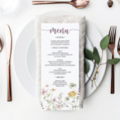 Menu Rustic Wildflower Wedding Vrijgezellenfeest