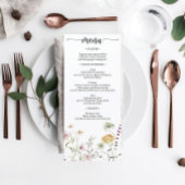 Menu Rustic Wildflower Wedding Vrijgezellenfeest