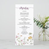 Menu Rustic Wildflower Wedding Vrijgezellenfeest (Staand voorkant)
