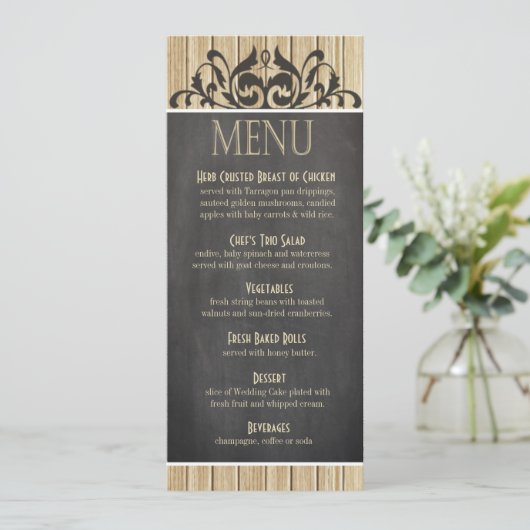 Menu Rustic Wood | blonde kaalkarton (Staand voorkant)