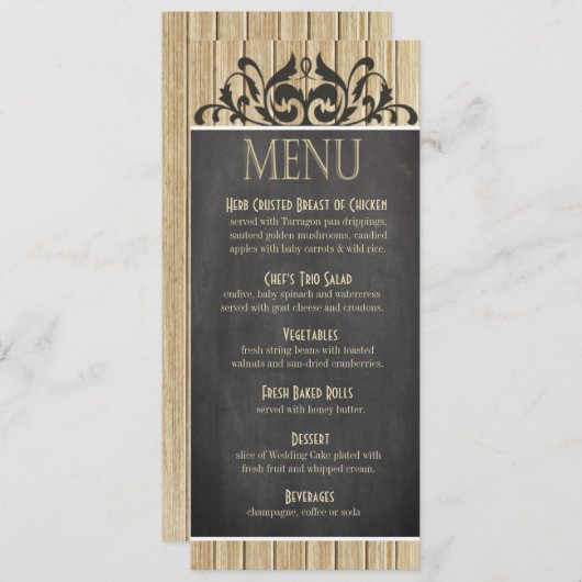 Menu Rustic Wood | blonde kaalkarton (Voorkant / Achterkant)
