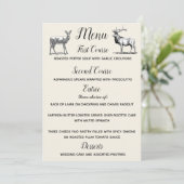 Menu Rustic Woodland Deer Design Kaart (Staand voorkant)