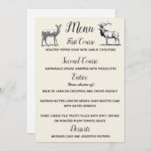 Menu Rustic Woodland Deer Design Kaart (Voorkant / Achterkant)