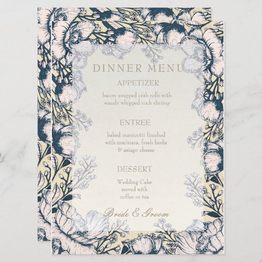 Menu Rustige  bloem (Voorkant / Achterkant)