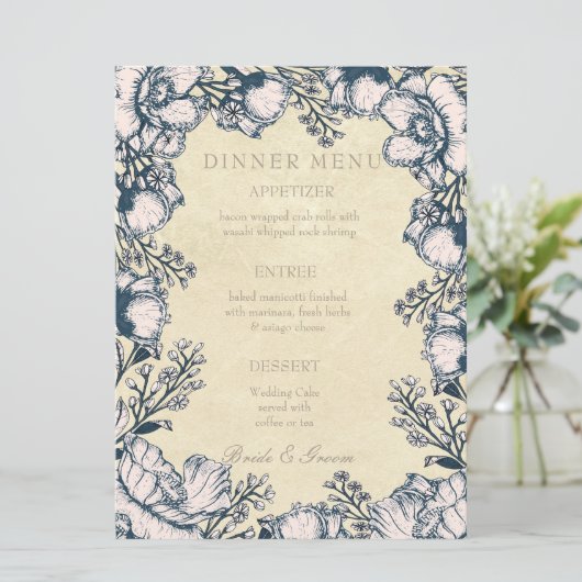 Menu Rustige bloem (Staand voorkant)