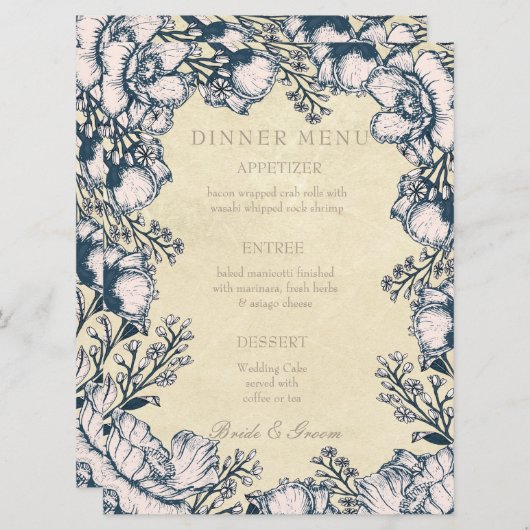 Menu Rustige bloem (Voorkant / Achterkant)