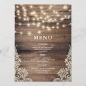 Menu Rustige houten en String Lights (Voorkant)