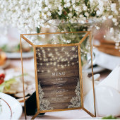 Menu Rustige houten en String Lights