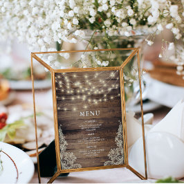 Menu Rustige houten en String Lights