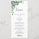 Menu Rustige Sage Green Eucalyptus Wedding (Voorkant)