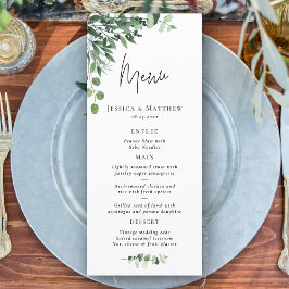 Menu Rustige Sage Green Eucalyptus Wedding