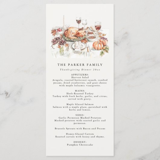 Menu Rustige Thanksgiving (Voorkant)