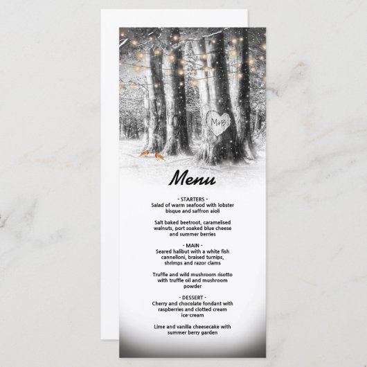 Menu Rustige winterstructuur & String Lights (Voorkant / Achterkant)