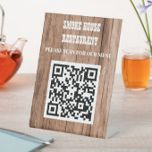Menu Rustige Wood QR-code Reclamebord Met Voetstuk (Insitu)