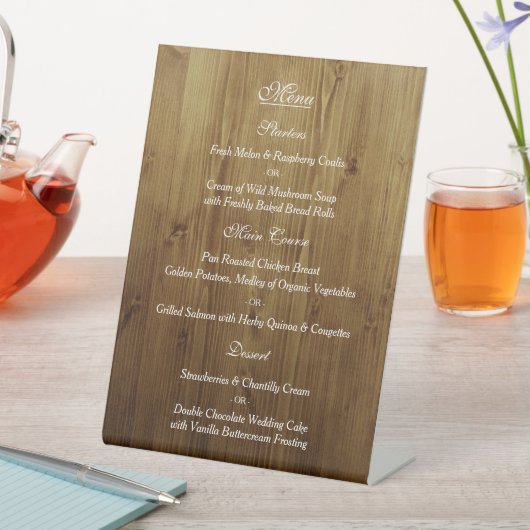 Menu Rustisch landschap-uithoek Reclamebord Met Voetstuk (Insitu)