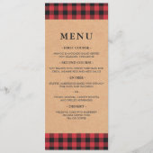 Menu Rustisch Rood & Zwart Tartan Pset Land (Voorkant)