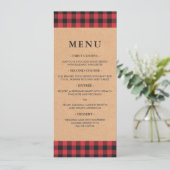 Menu Rustisch Rood & Zwart Tartan Pset Land (Staand voorkant)