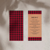 Menu Rustisch Rood & Zwart Tartan Pset Land