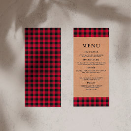 Menu Rustisch Rood & Zwart Tartan Pset Land