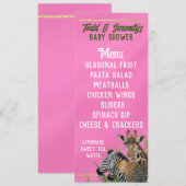 Menu Safari Baby shower (Voorkant / Achterkant)