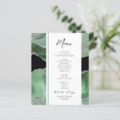 Menu Sage Green Agate Wedding (Staand voorkant)