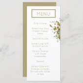 Menu Sage Green and Gold Modern Minimalist Wedding (Voorkant / Achterkant)