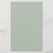 Menu Sage Green Eucalyptus Minimalist Weddenschap (Achterkant)