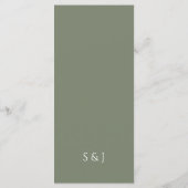 Menu Sage Green PIZZA Moderne Minimal Wedding (Achterkant)